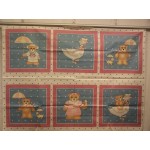 Bear with Umbrella - Mauve & Blue